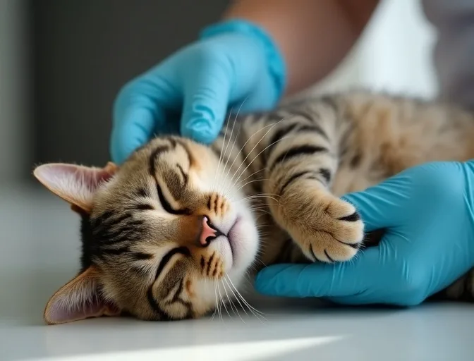 Specialist carefully handling a deceased cat with dignity in Hastings