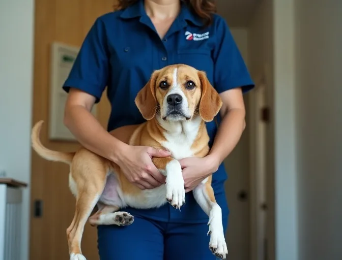 Technician respectfully transporting a deceased dog in Hastings